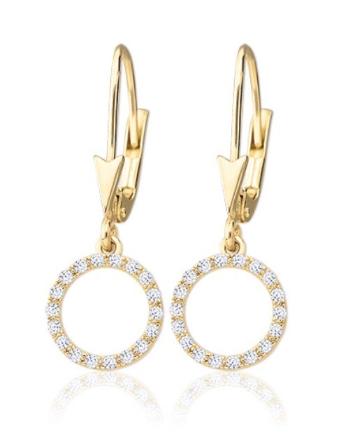 Soliter Visiace zlaté náušnice s čírymi zirkónmi 239 001 01331 00