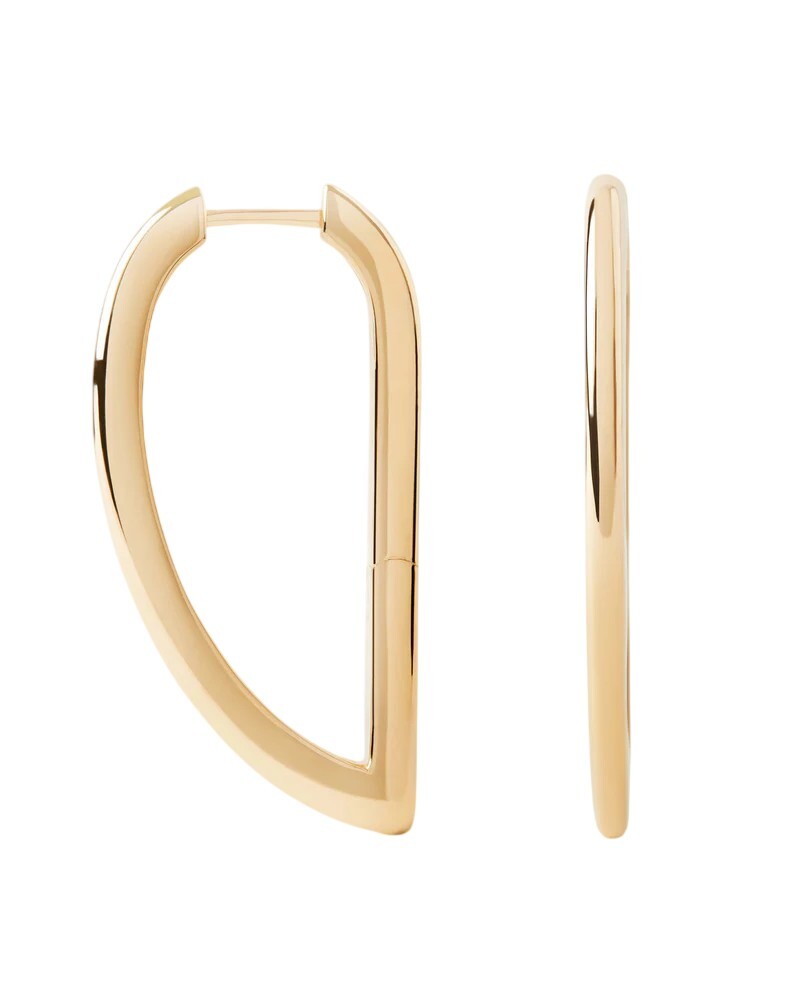 PDPAOLA Pozlátené dizajnové náušnice Vento Hoops AR01-G31-U