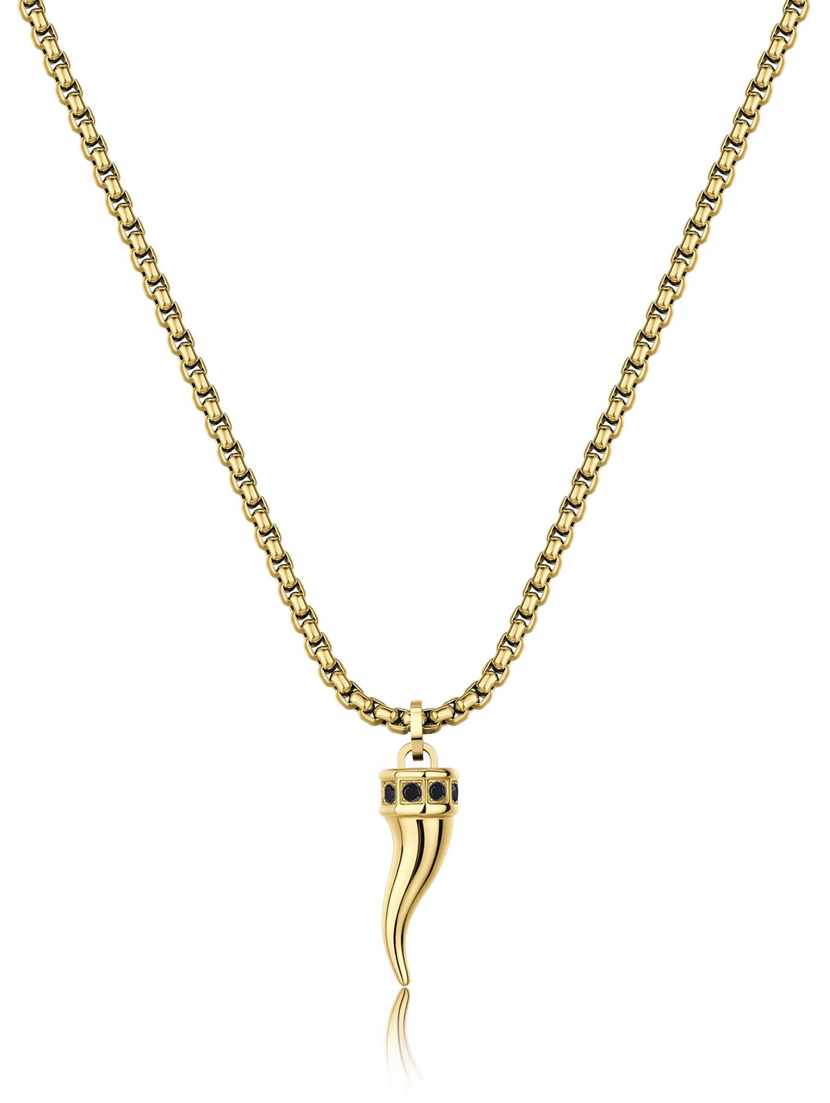 S'Agapõ Pánsky oceľový náhrdelník so zirkónmi Cornicello Rogue SRG39