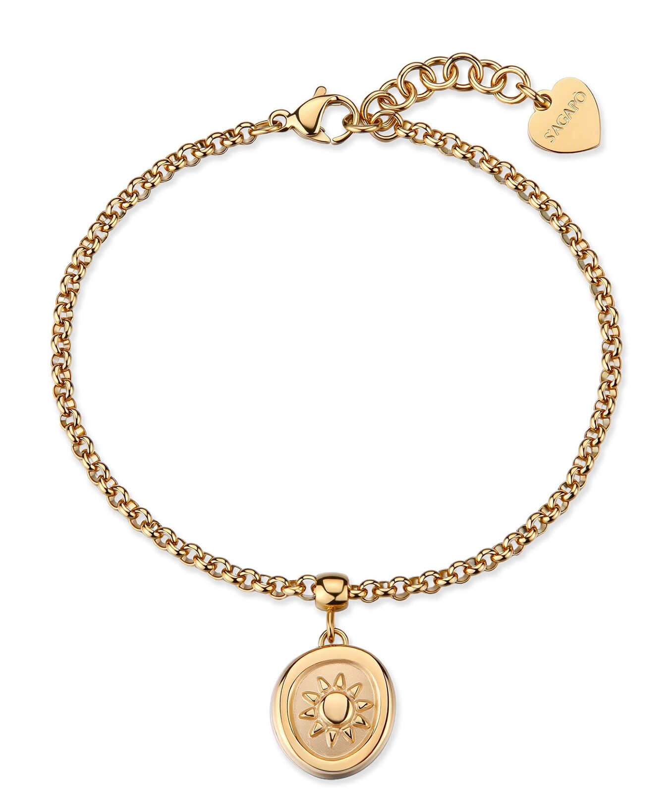 S'Agapõ Dámsky pozlátený náramok Rolo Slnko Feelings SFE49