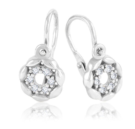 Soliter Detské náušnice z bieleho zlata so zirkónmi 239 001 01236 07