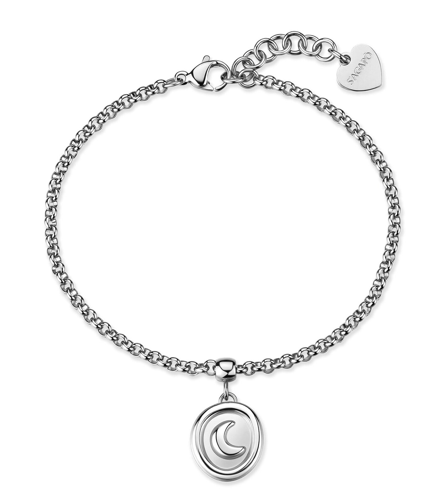 S'Agapõ Dámsky oceľový náramok Rolo Mesiac Feelings SFE46