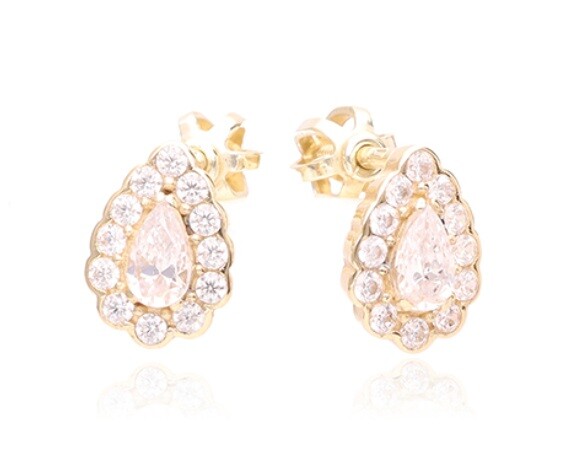 Soliter Náušnice zo žltého zlata Kvapka so zirkónmi 239 001 01322 00