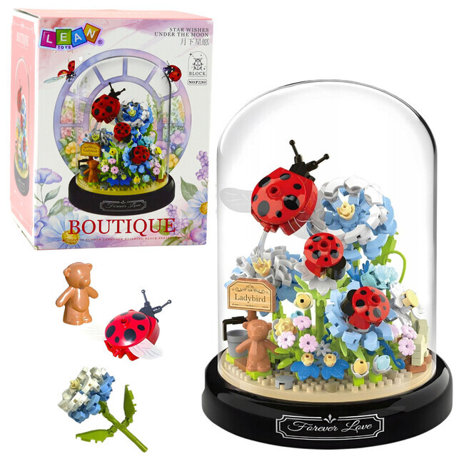 Detská stavebnica - Kvety a lienka, 596ks