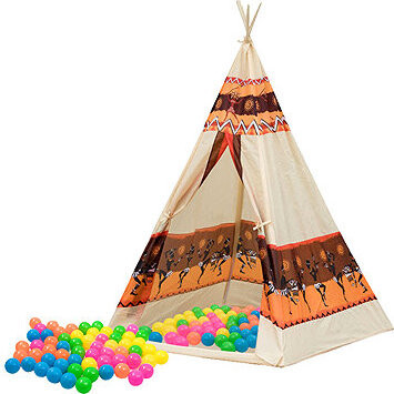 LEAN Toys 2576 Teepee + 60 míčků, 155 cm
