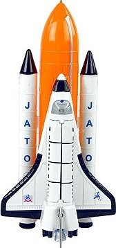 LEAN Toys 12657 Kosmická raketa a kovová vesmírná loď 2v1