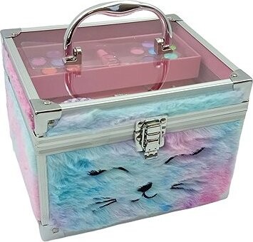 Excellent Plyšový kosmetický kufřík s make-upem - Duhová spící kočička