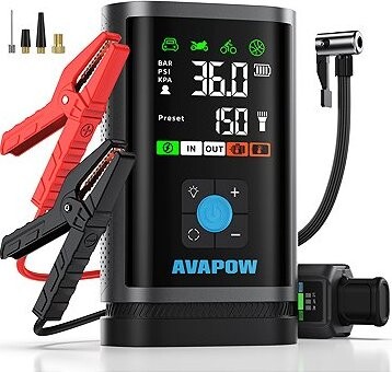 AVAPOW JP3 12 V jump starter with air pump 3000 A 16000 mAh