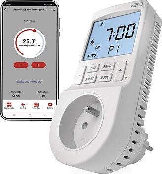 EMOS GoSmart do zásuvky s funkciou digitálneho časovača 2 v 1, s WiFi