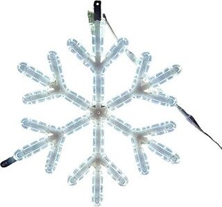 DECOLED LED svetelná vločka V, závesná 3D tlač, priemer 60 cm, ľadovo biela