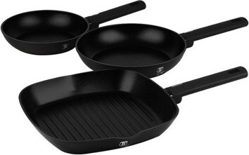BerlingerHaus Matte Black Collection Sada panvíc s titánovým povrchom 3 ks