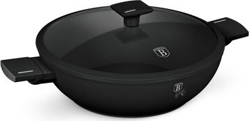 BerlingerHaus Matte Black Collection Panvica WOK s titánovým povrchom a pokrievkou 30 cm