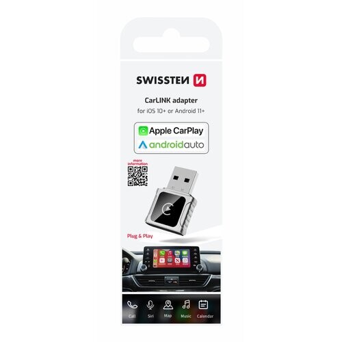 Swissten Carlink Adaptér bezdrôtový - Apple Carplay/Android Auto