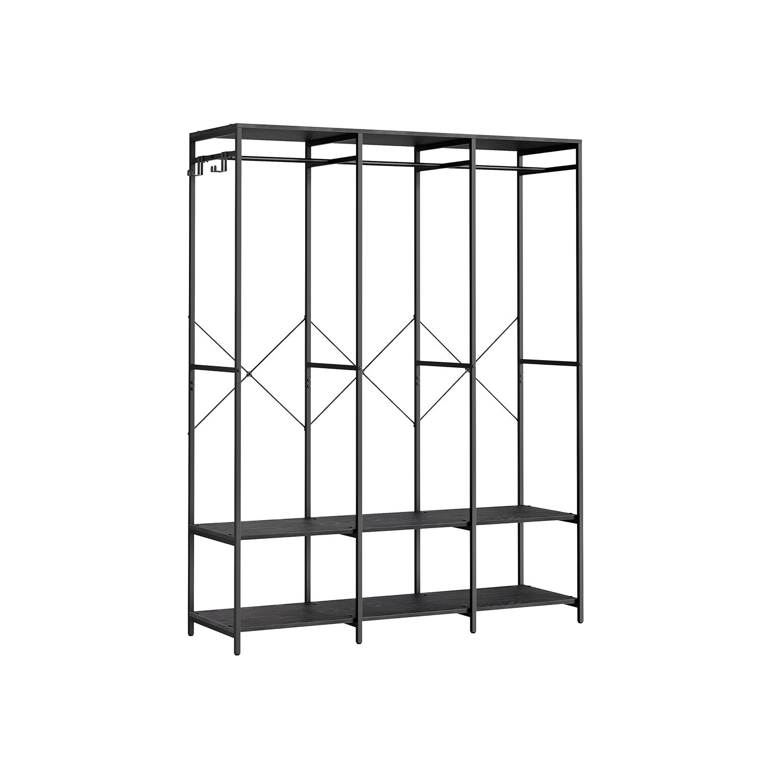 Otevřená šatní skříň Wigo 141 cm černá