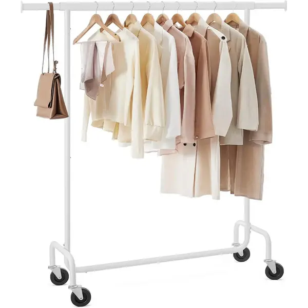 Pojízdný stojan na oblečení Fabio bílý