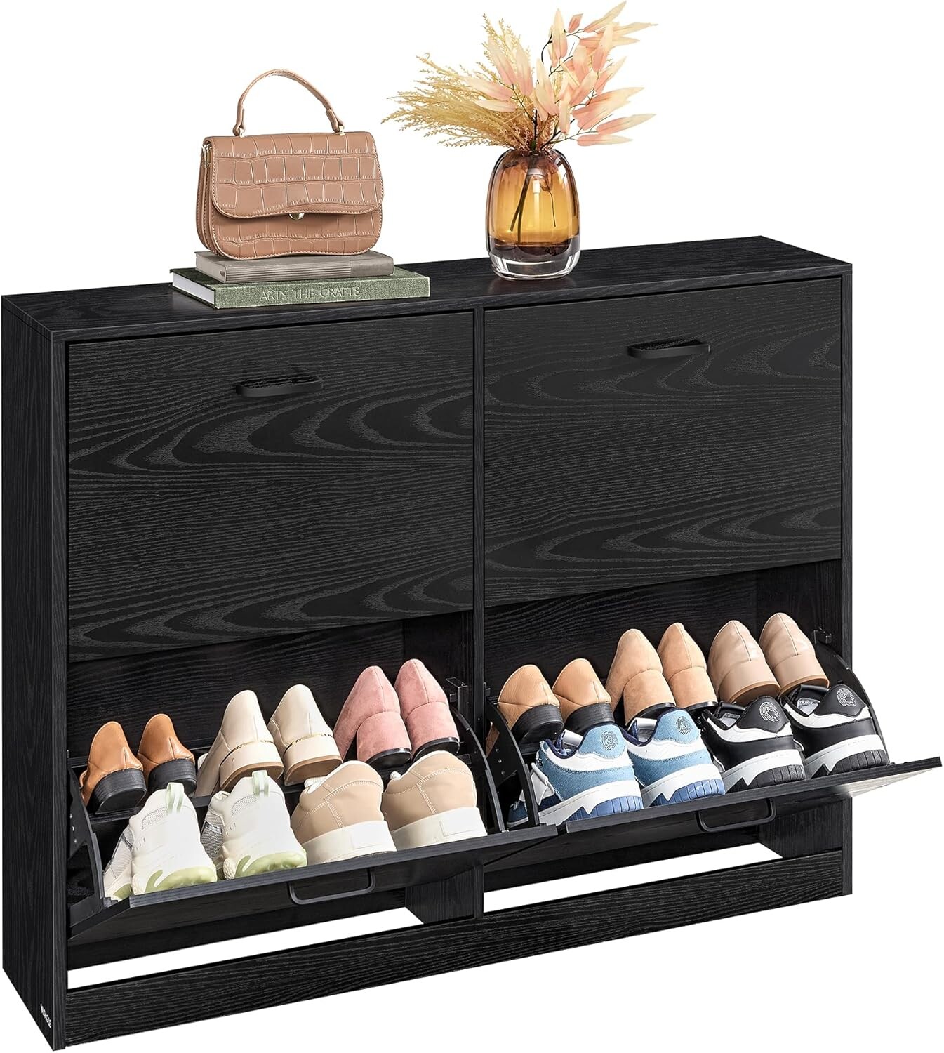 Výklopný botník Vasagle Klein 105,5 cm černý