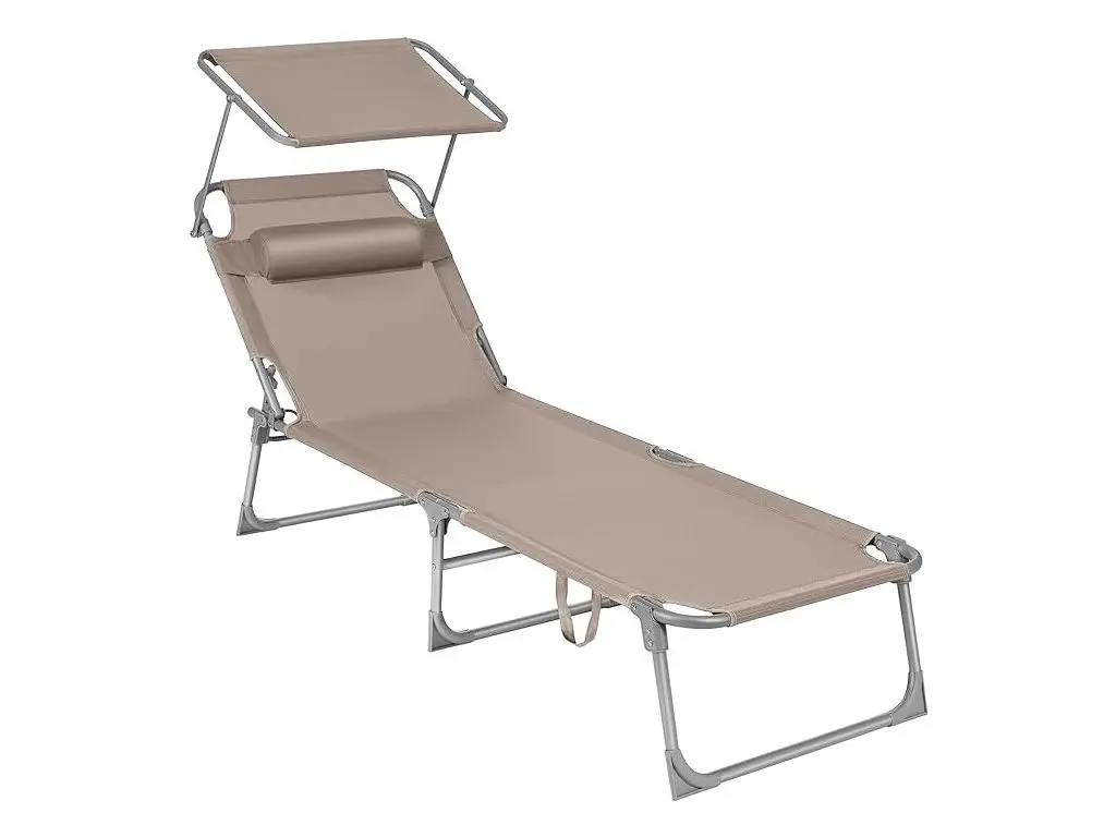 Zahradní lehátko se stříškou Sloan béžové