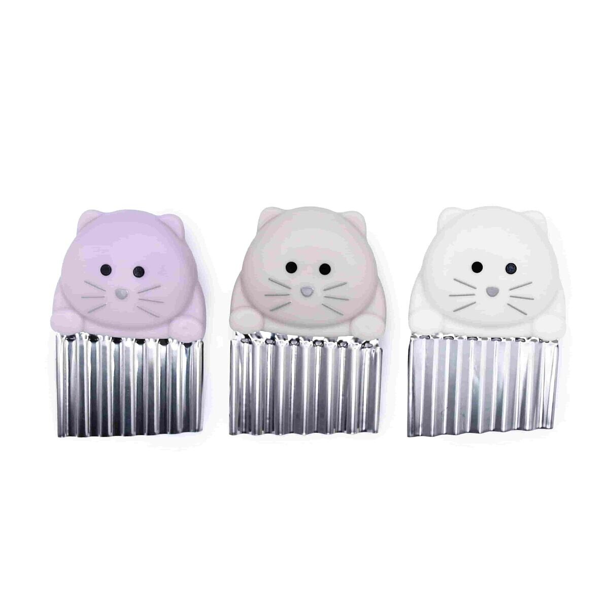 Melii Vlnkovací krájač Mačka 3 ks - ružový/ sivý