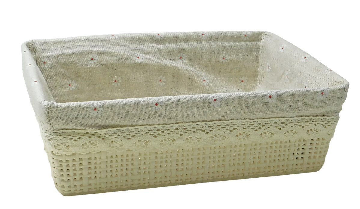 MAKRO - Košík s látkou 26,5x19,5x8,5cm