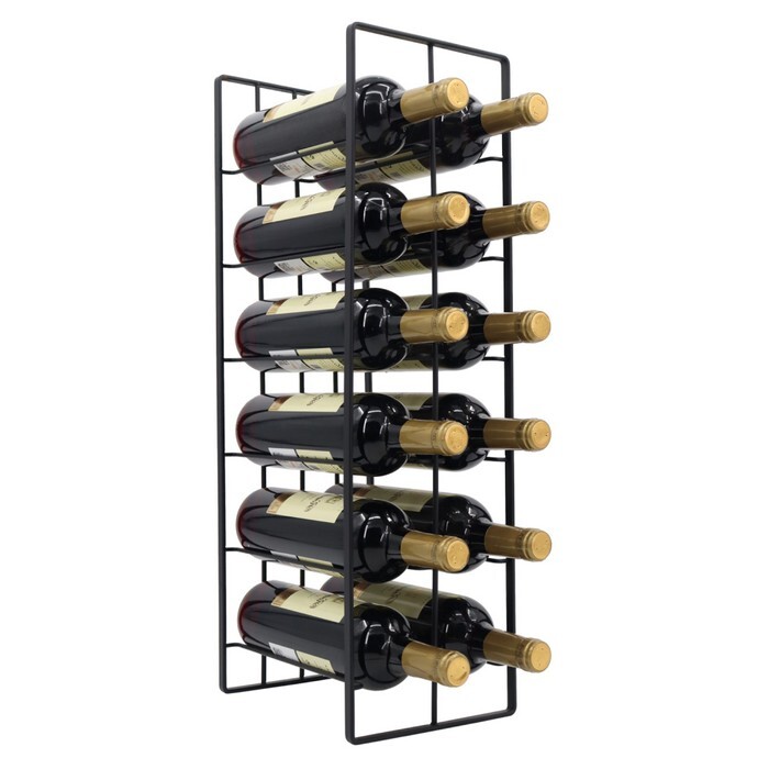 KONDELA Gamez stojan na víno čierna