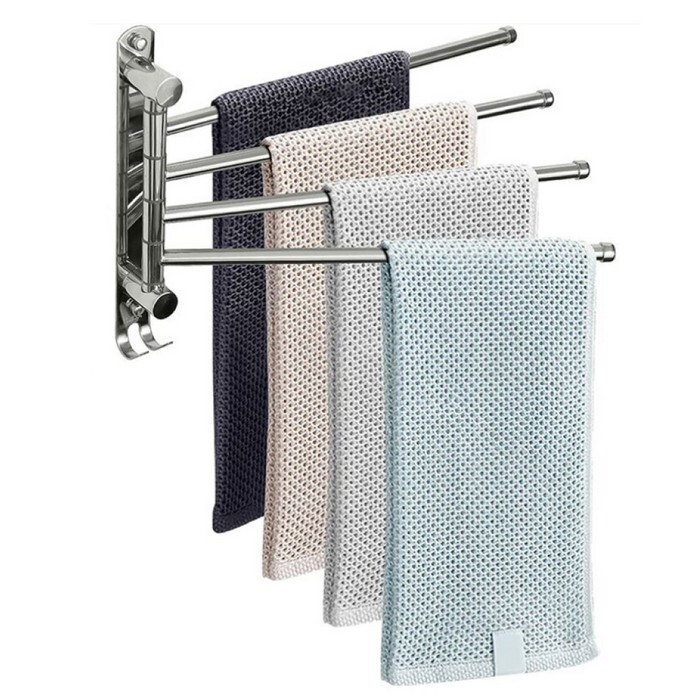 KONDELA Holder držiak na uteráky strieborná