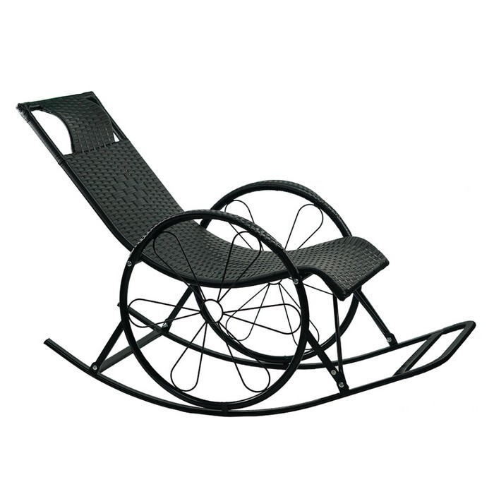 KONDELA Rokin hojdacie kreslo čierna