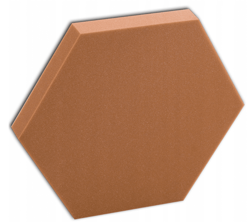Bitmat Akustický panel Hexagon 50x50cm, hrubka 5cm, hnedý
