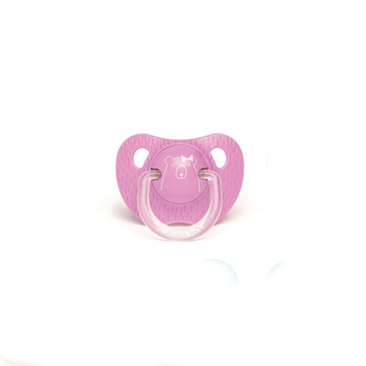 SUAVINEX Evolution cumlík anatomický, silikón, +18m, fialová medvedík