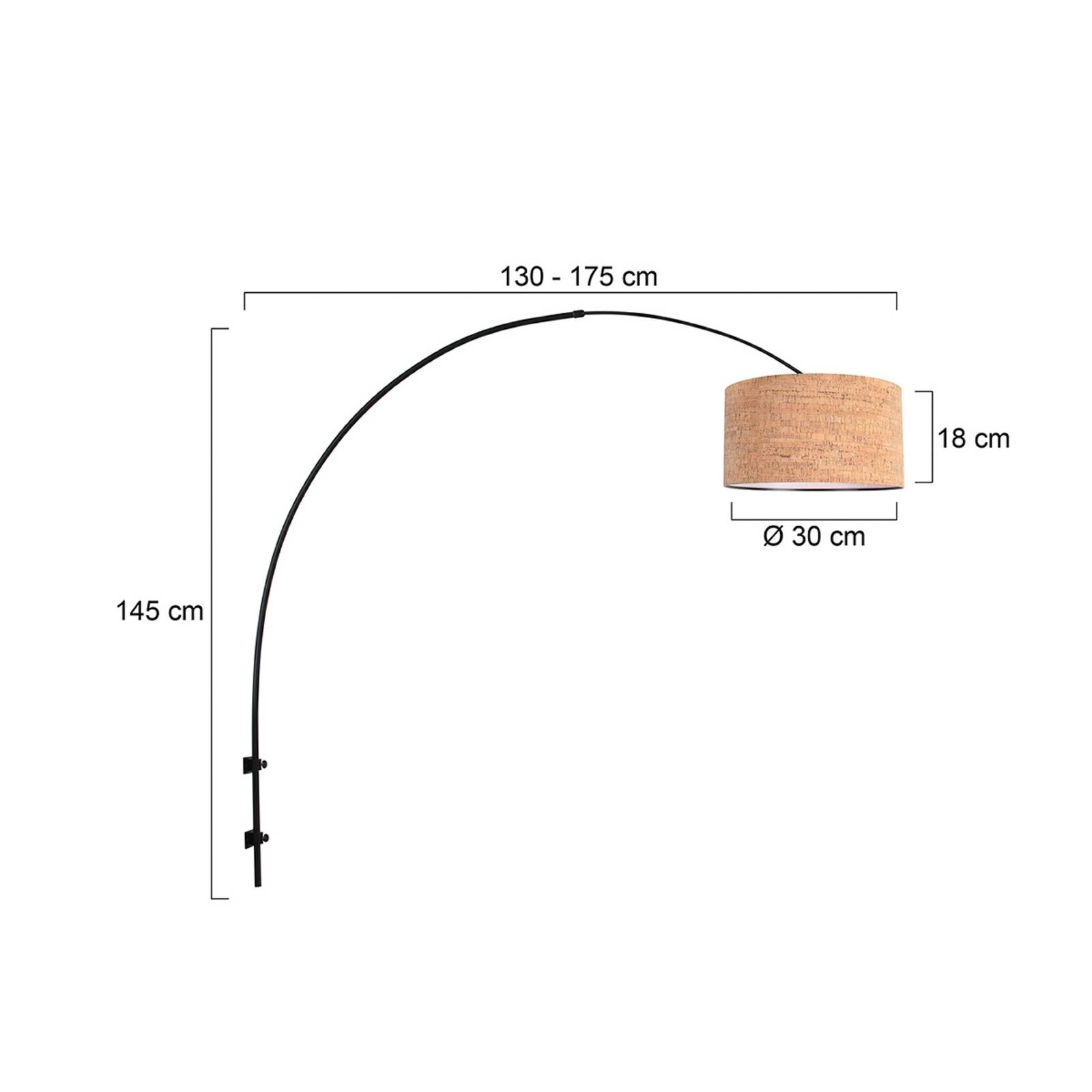 Nástenné svetlo Sparkled Light, čierna/hnedá, výška 240 cm, korok