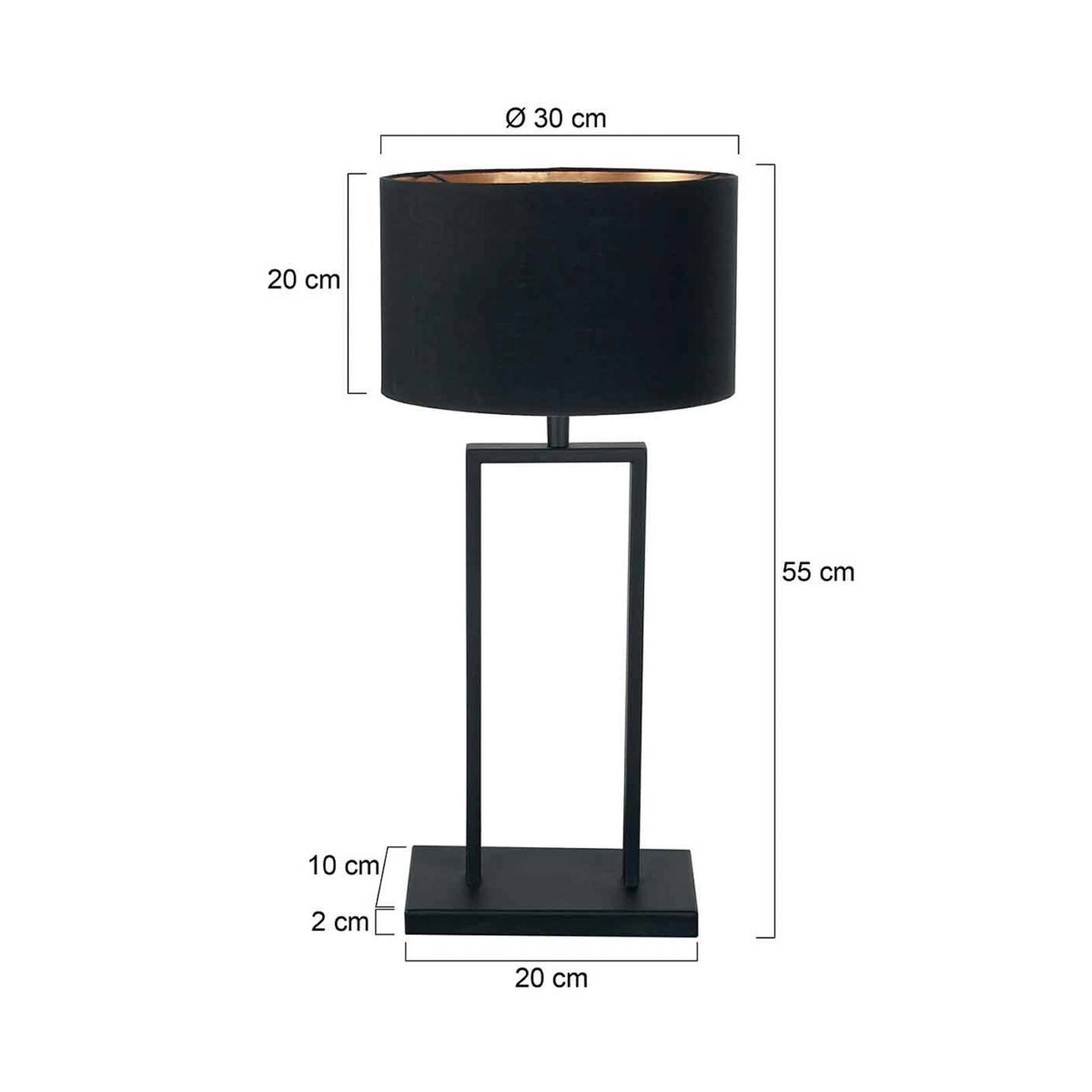 Stolová lampa Stang, čierna/čierno-zlatá, výška 55 cm, chintz