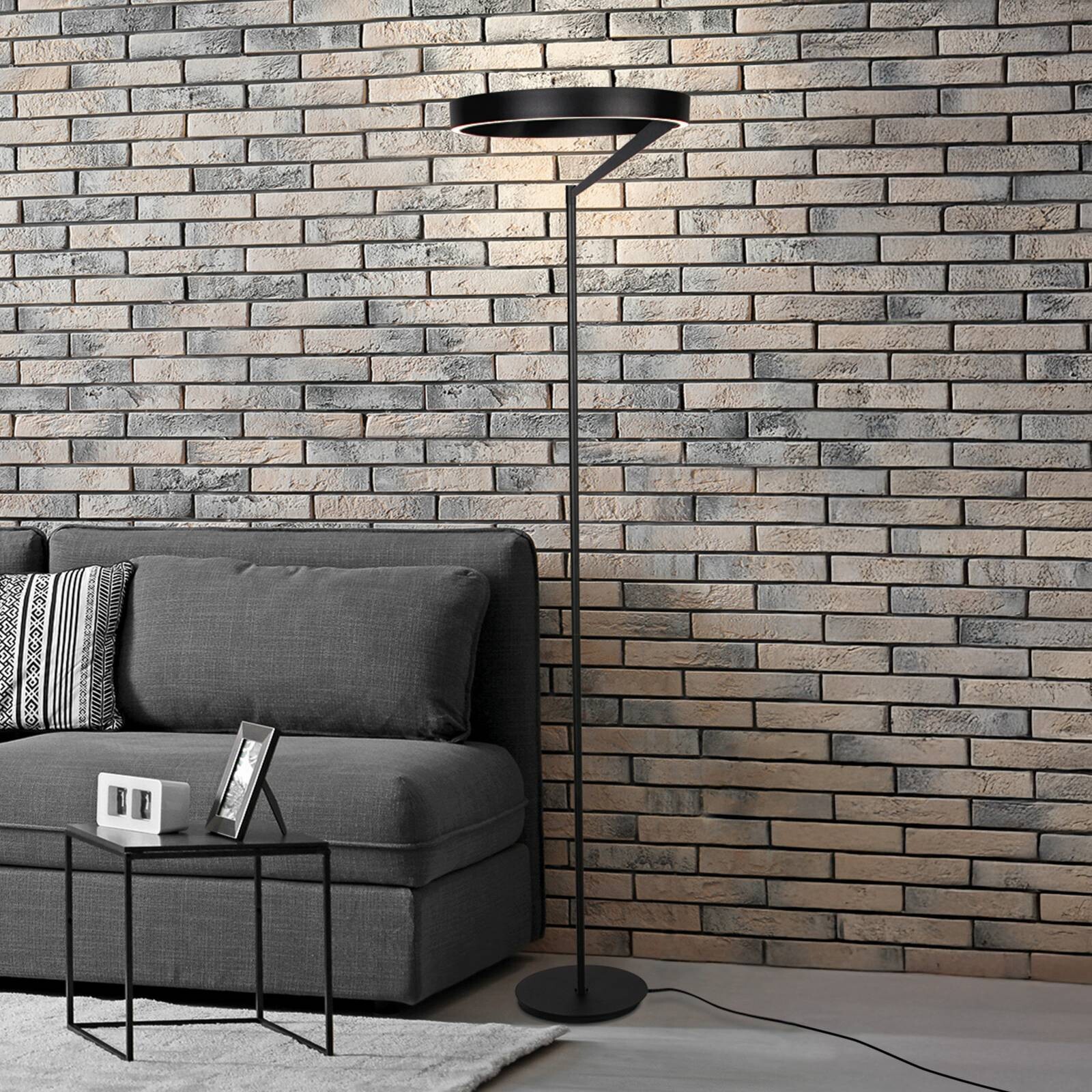 LED stojacia lampa Mykty, čierne, výška 170 cm, kovové, 2-pl., CCT