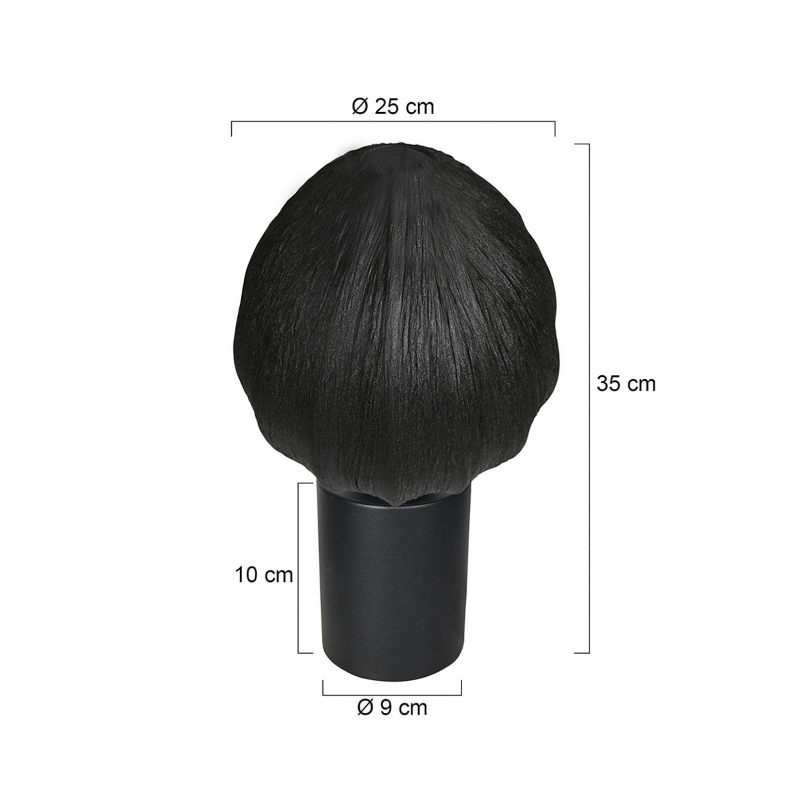 Stolová lampa Bloeba, čierna, Ø 25 cm, ľan/kov