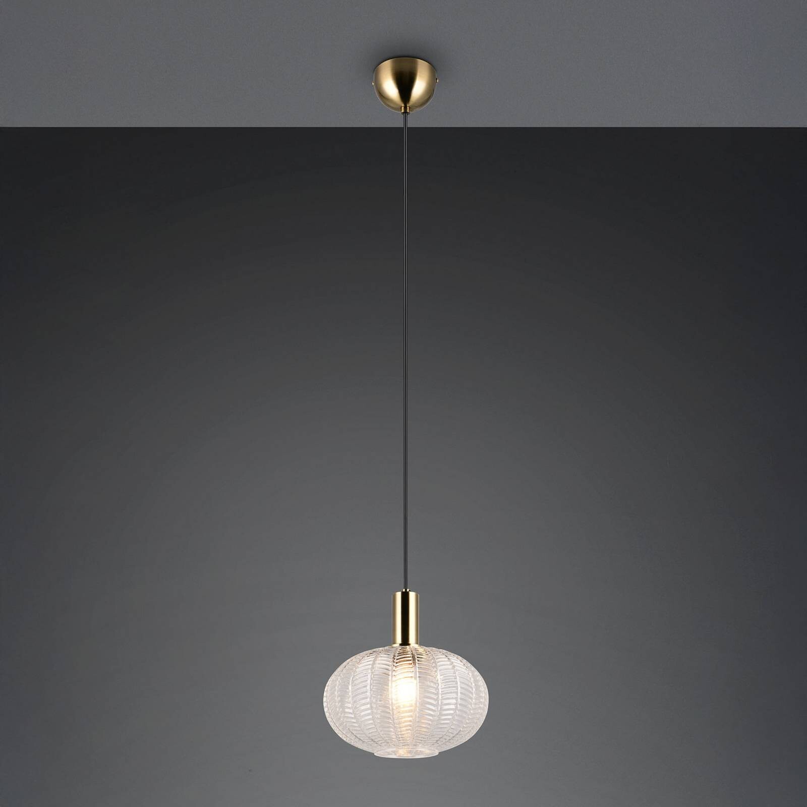 Závesné svietidlo Elvezia, číre, Ø 26 cm, sklo, E27