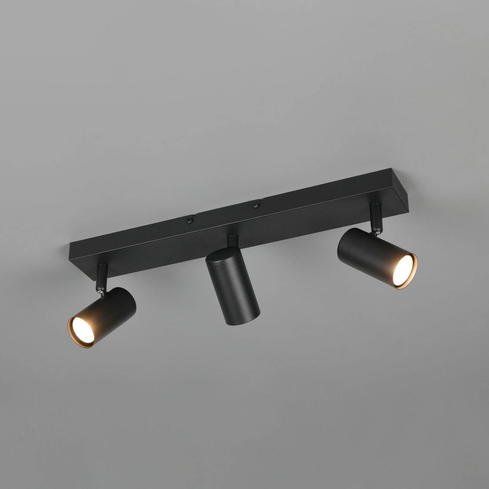 Bodové svetlá Taryn, čierny matný, dĺžka 45 cm, 3-pl., GU10