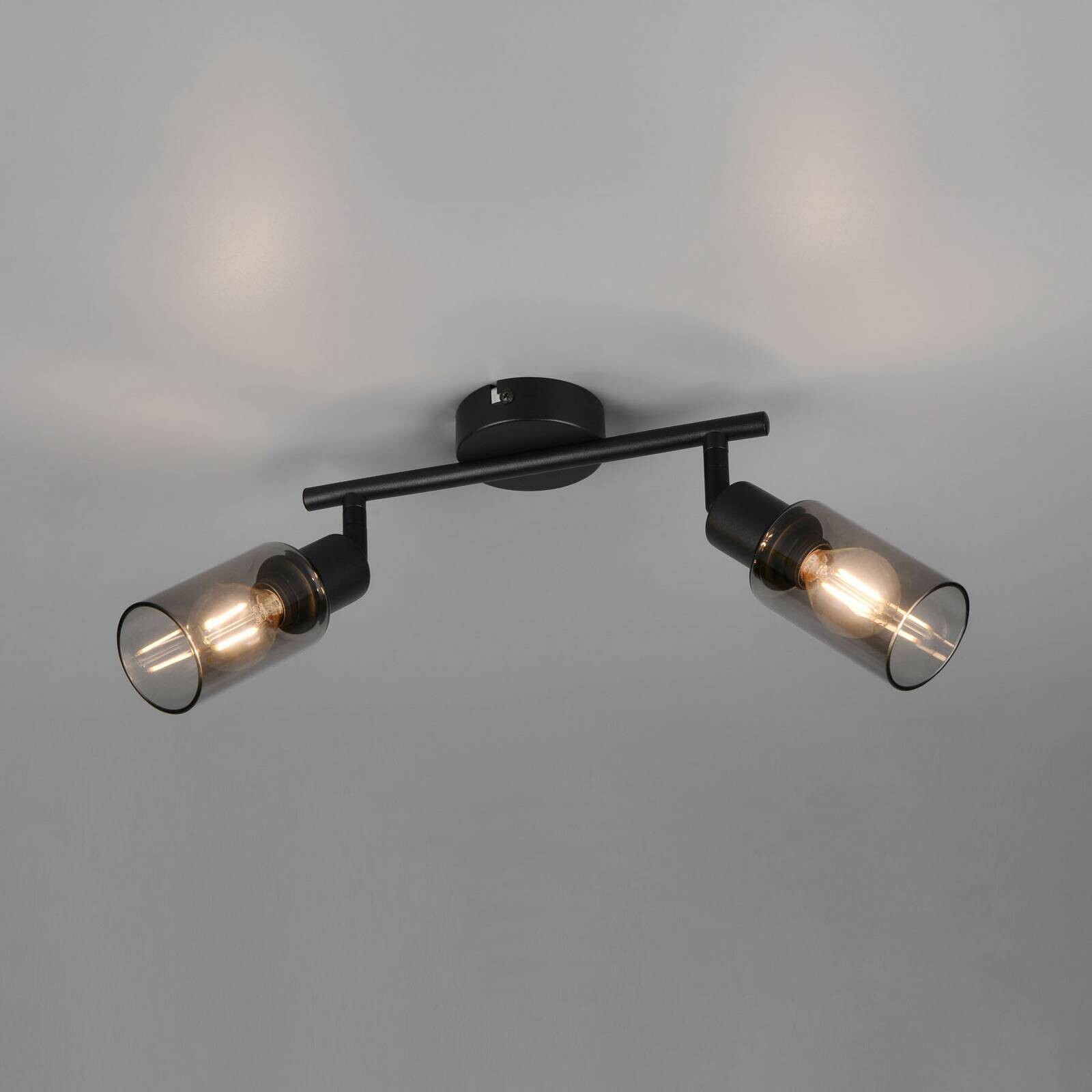 Bodové svetlá Mars, dĺžka 48 cm, čierna matná, 2-pl., kovová E14