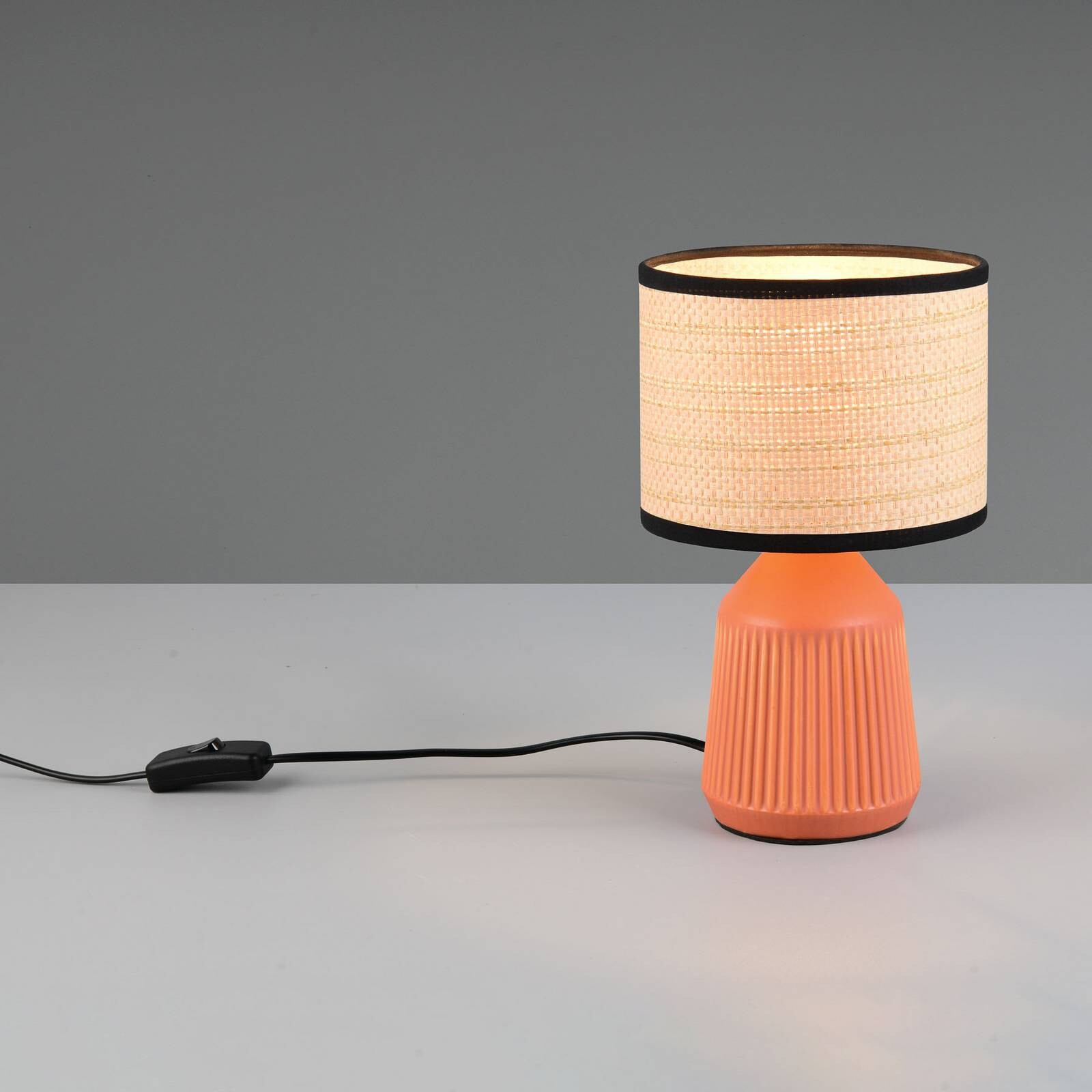 Stolová lampa Formentera, terakota/béžová, 27 cm keramika/papier