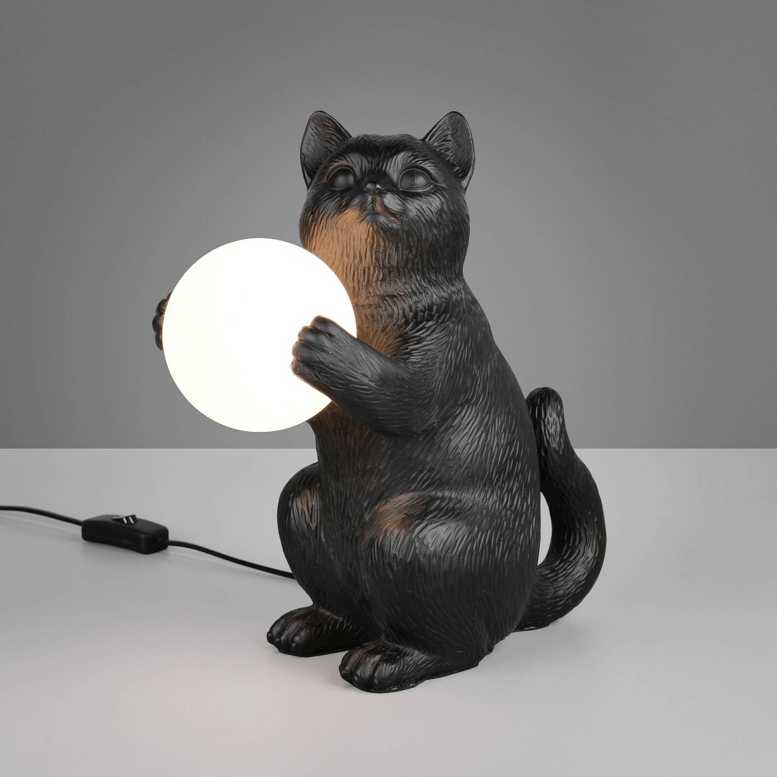 Stolová lampa Gatio, čierna, výška 30 cm, umelá živica, G9