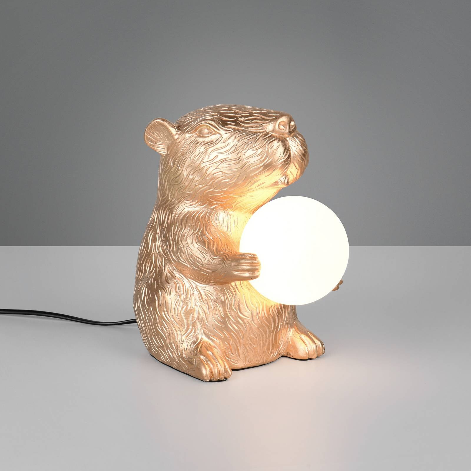 Stolová lampa Capi, zlatá farba, výška 25 cm, umelá živica, G9