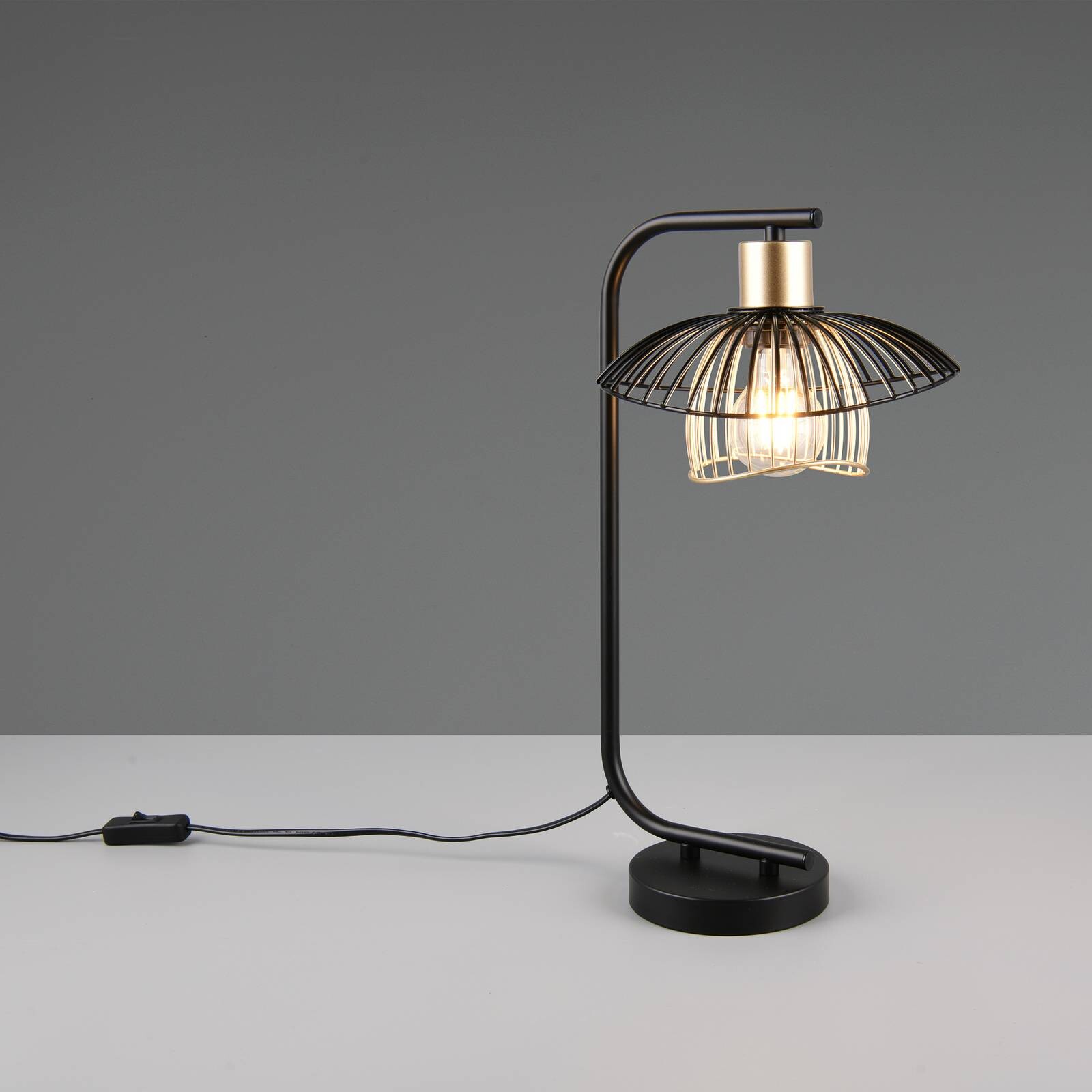 Stolová lampa Lauris, čierna matná, výška 44 cm, kov, E27