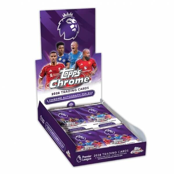 Topps 2025-2026 Topps Chrome Premier League Hobby Box - Futbalové karty