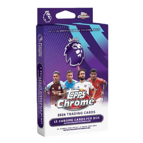 Topps 2025-2026 Topps Chrome Premier League Hanger Box - Futbalové karty