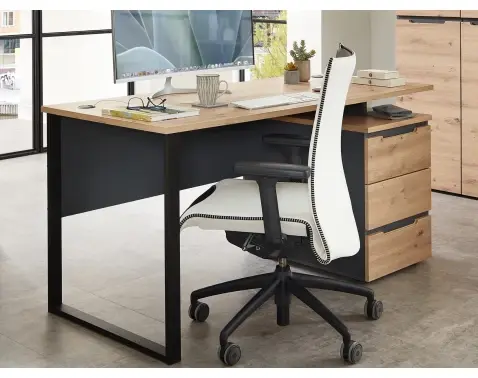 Písací stôl Memphis 120 cm, dub artisan/grafit%