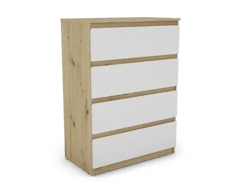 Komoda se 4 zásuvkami Carlos, dub artisan/bílá, 75 cm%