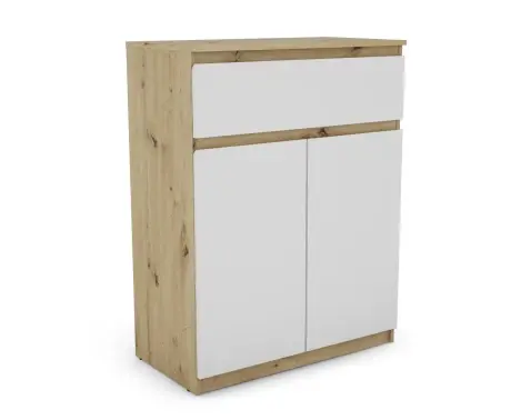 Skrinka so šuplíkom Carlos, dub artisan/biela, 80 cm%