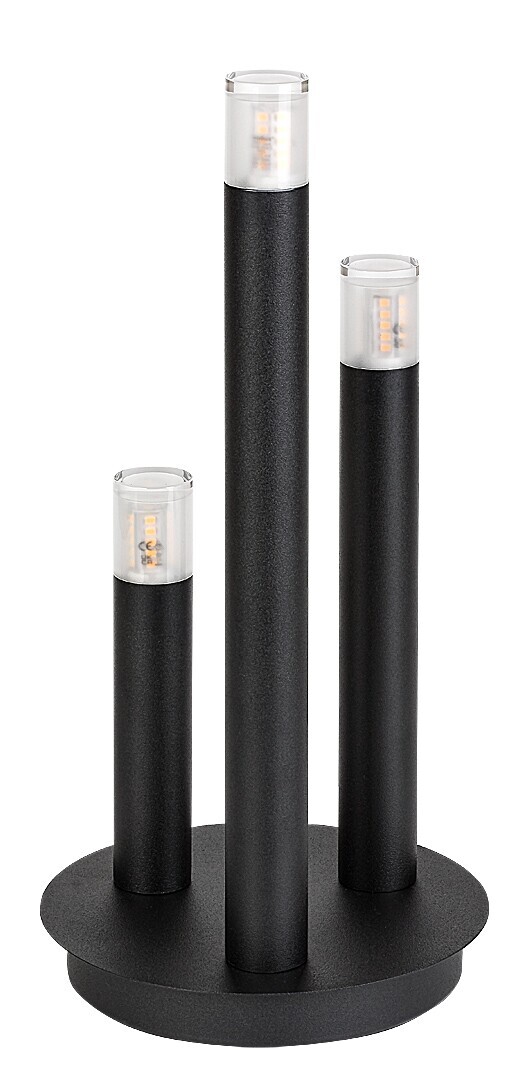 Rabalux Čierna stolová lampa Ramira pre žiarovku 3x G9 74365