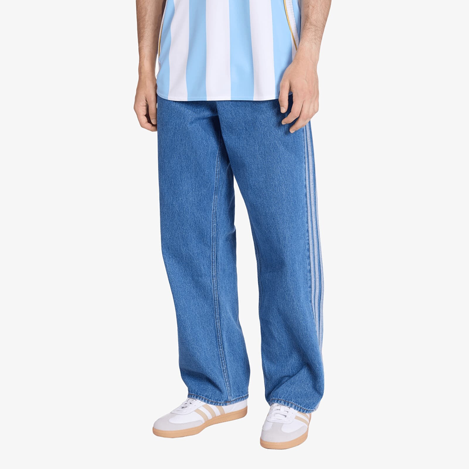 Džínsy adidas Firebird Pants Blue Denim 36