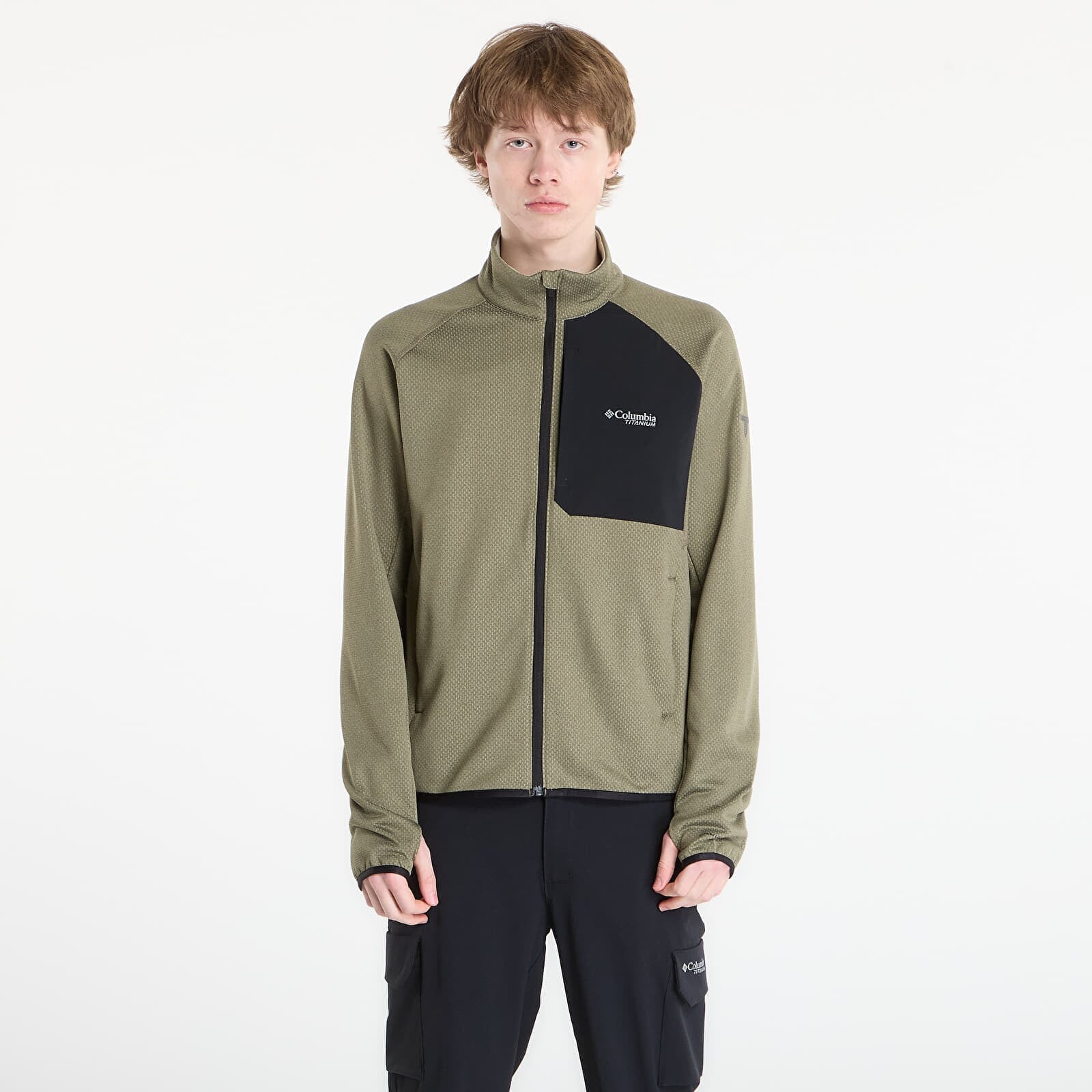 Mikina Columbia Triple Canyon™ II Functional Grid Fleece Jacket Stone Green Heather/ Black M