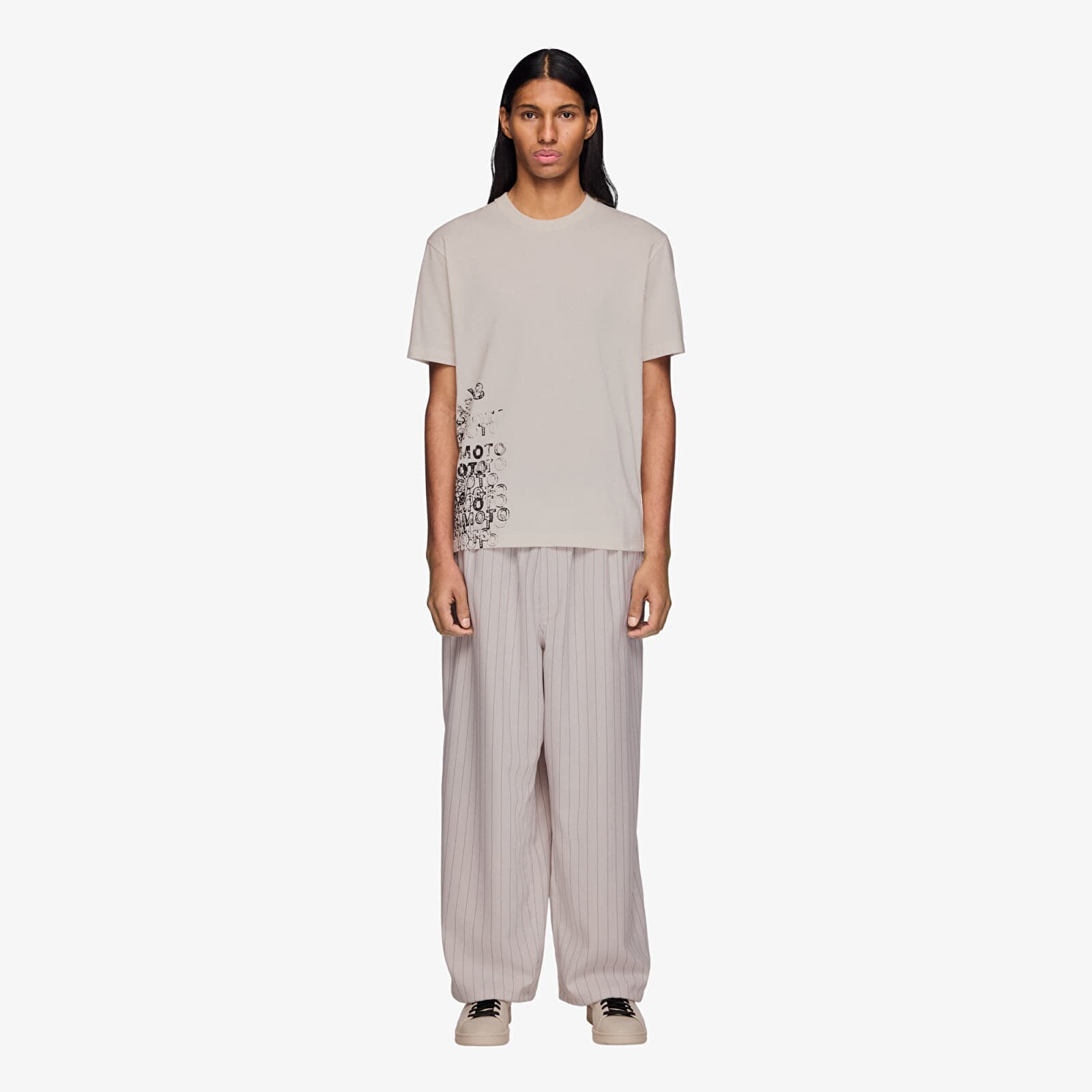 Kalhoty Y-3 Sport Uniform Pinstripe Track Trousers Chalk Pearl M