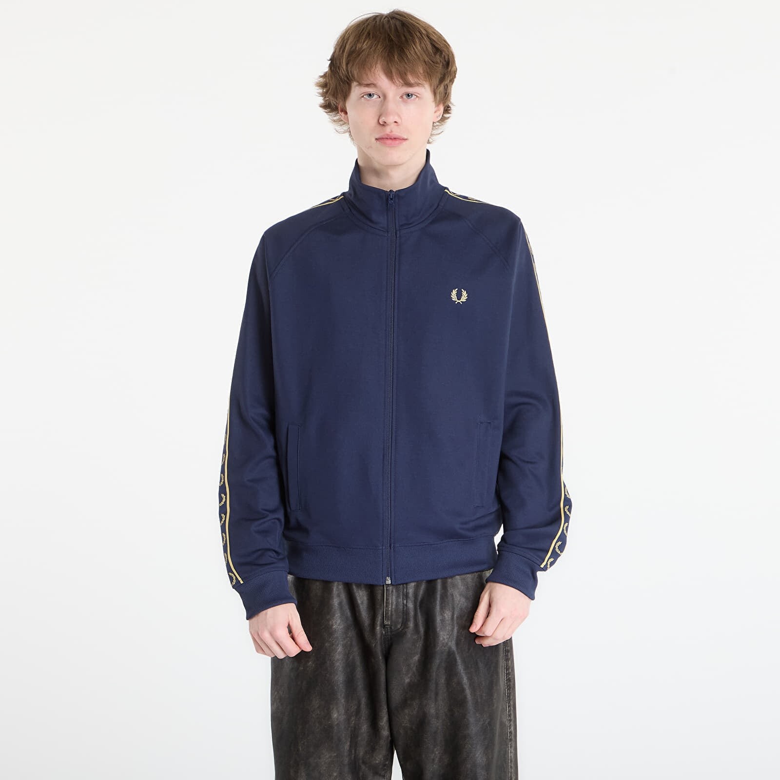 Mikina FRED PERRY Contrast Tape Track Jacket Tennisb/ Champagn XL
