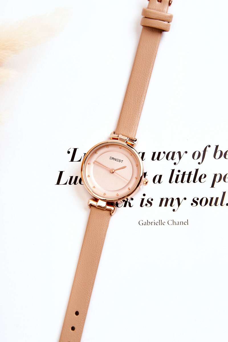 Dámske analógové hodinky Ernest béžové